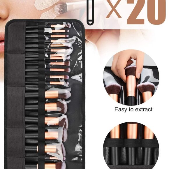 Makeup Brush Holder,Makeup Brush Organizer,Travel Makeup Brushes Bag Cosmetic Ba - Picture 2 of 9